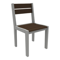 Brown slatted seat with gray frame, modern, minimalist design, perfect for outdoor or indoor spaces.
