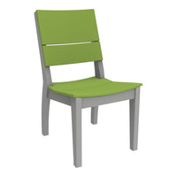 Modern chair featuring a vibrant green seat and backrest with a sleek gray frame. Perfect for stylish decor.