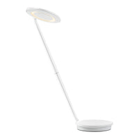 Modern white LED lamp with a sleek, minimalist design and circular light pattern. Perfect for contemporary decor.