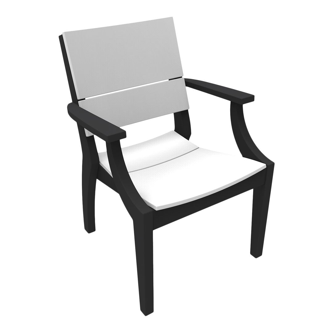 Modern lounge chair in sleek black and white design with clean lines and sturdy frame. Perfect for contemporary decor.