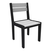Black and gray outdoor chair with sleek lines and a modern minimalistic design. Perfect for contemporary spaces.