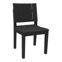 Black slatted dining chair with a modern design and sleek finish, perfect for contemporary spaces.