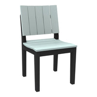 Light gray slatted seat and backrest with a contrasting black frame. Stylish and modern design for any space.