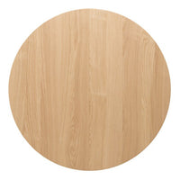 Light oak round tabletop with subtle wood grain patterns. Perfect for a modern dining space.