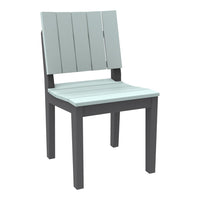 Light gray slatted seat with a dark gray frame, perfect for modern outdoor or indoor settings.