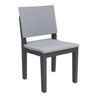 Gray checkered pattern on chair with a dark gray frame. Stylish and modern design for versatile home decor.