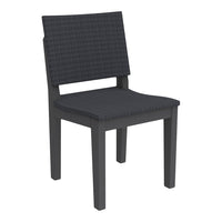 Black checkered dining chair with a sleek wooden frame, perfect for modern and minimalist interiors.