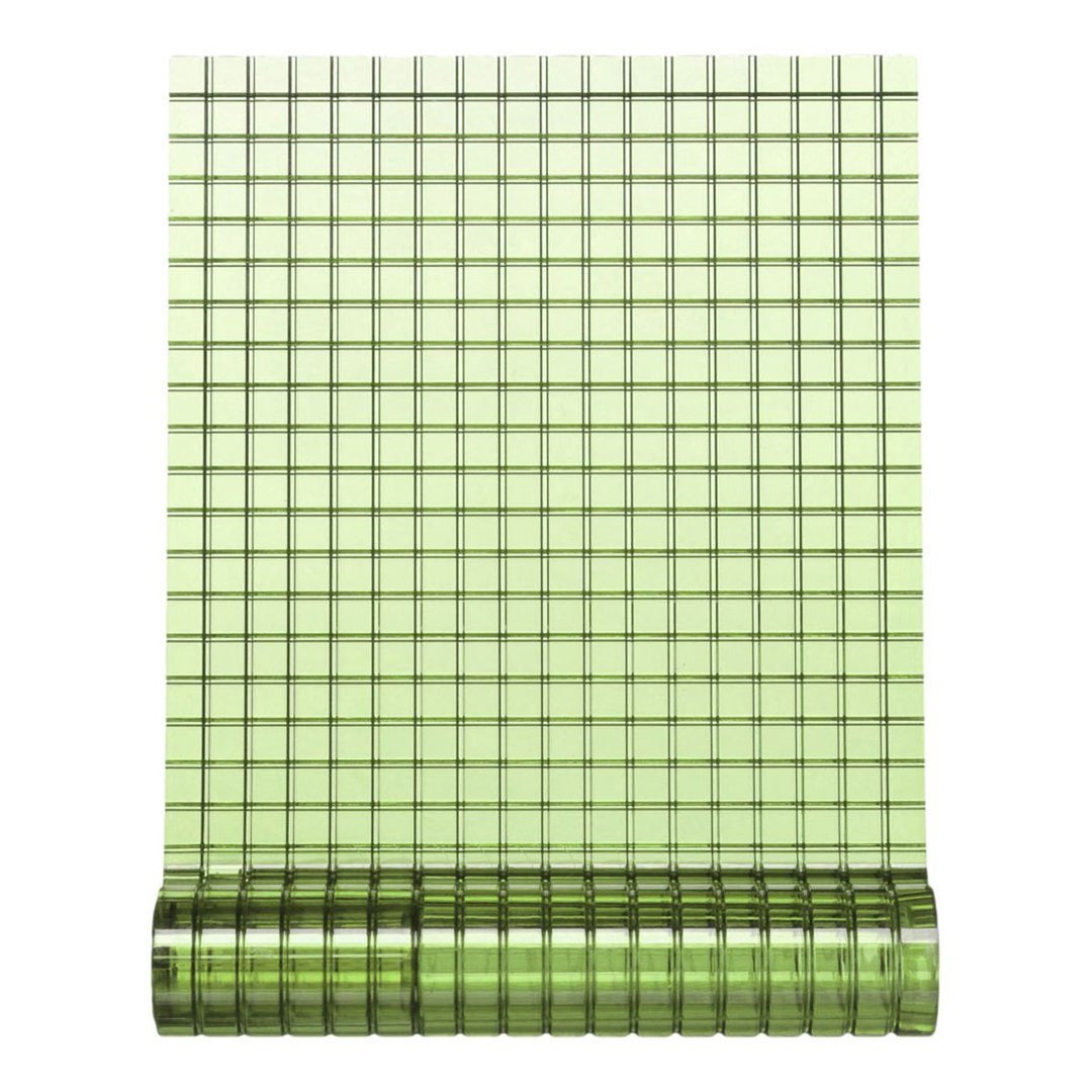 Translucent green adhesive vinyl with a grid pattern, perfect for crafting and home décor projects.