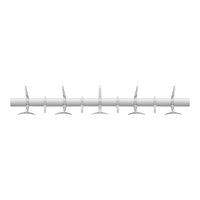 White aluminum curtain rod with clear acrylic finials featuring a sleek, modern design.
