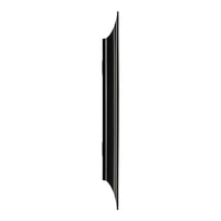 Sleek black profile with subtle grooves, showcasing a modern design and elegant finish.