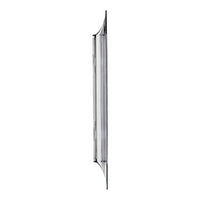 Slim, rectangular light fixture with a clear finish and sleek metallic edges, enhancing any modern decor.