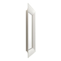 White rectangular mirror frame with a sleek, modern design, featuring clean lines and a glossy finish.