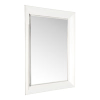 White rectangular mirror with a clean, minimalist frame, offering a sleek and modern design.