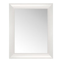 Elegant white rectangular mirror with a smooth, minimalist frame and reflective surface. Perfect for modern decor.
