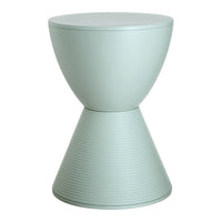 Mint green modern stool with a ribbed texture, featuring a sleek, minimalist design. Perfect for stylish interiors.