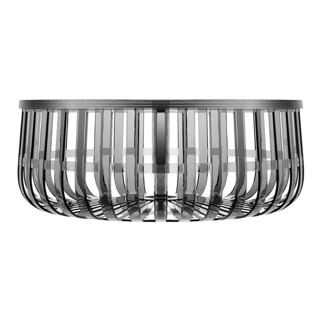 Silver metal wire basket with a sleek, modern design and open pattern, perfect for stylish organization.
