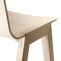 Lightwood chair with smooth, natural grain and minimalist design; perfect beige or cream tones for modern decor.