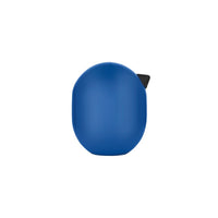 Solid blue AirPods case with a sleek, rounded design and a contrasting black clip.