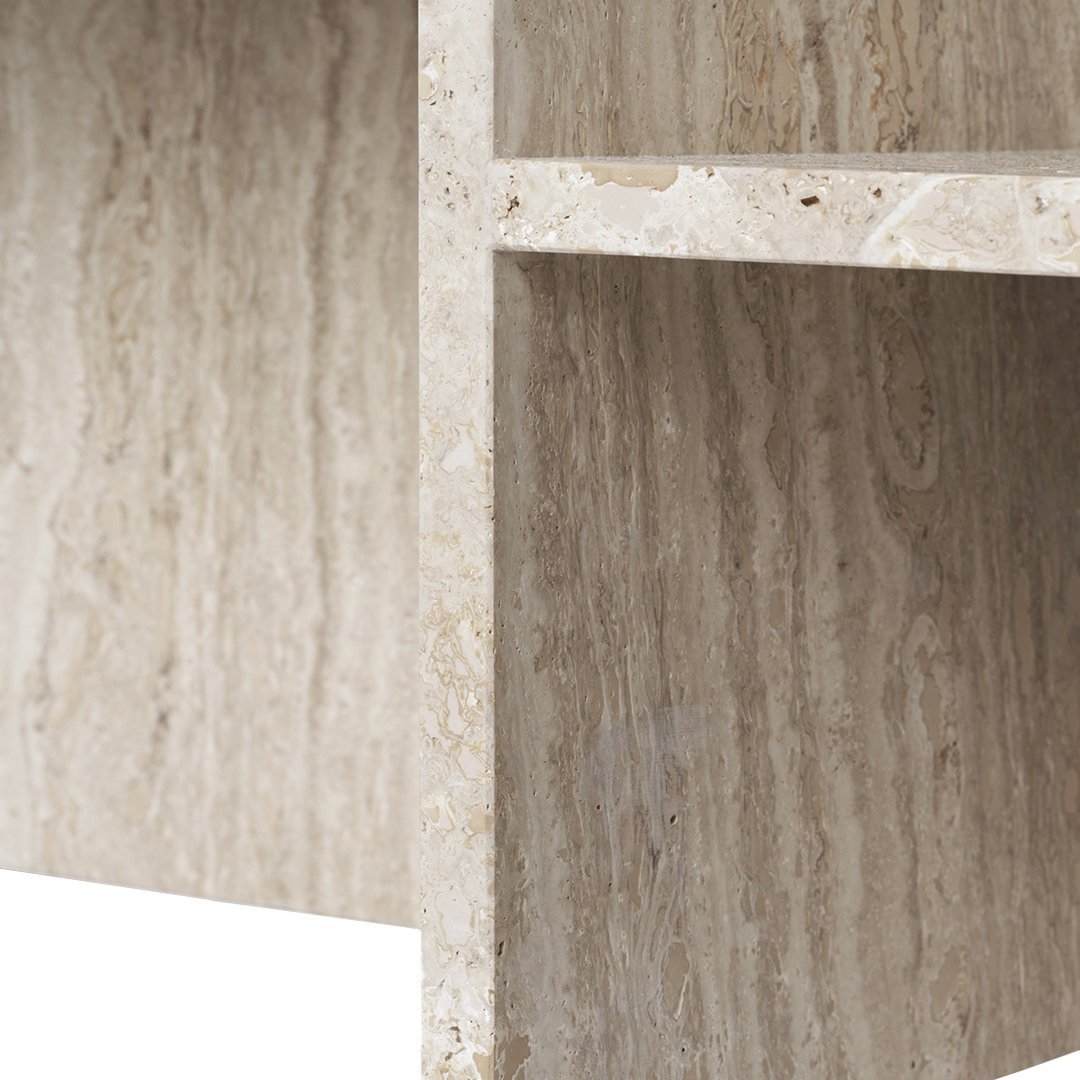 Light beige travertine texture with subtle, natural veins and a smooth finish. Perfect for modern decor.