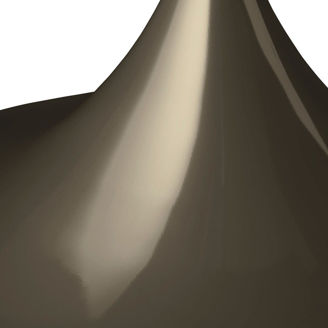 Glossy taupe surface with smooth, sleek curves and a subtle shine, perfect for modern decor.