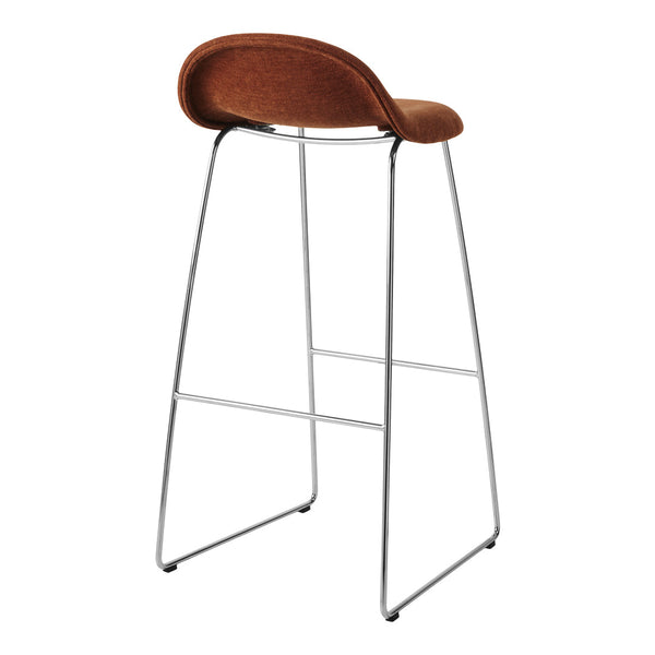 Gubi 3D Bar Stool  - Fully Upholstered - Sledge Base
