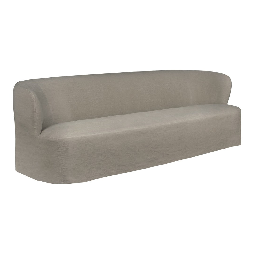 Light gray sofa cover with a smooth, solid texture for a modern touch in living spaces.