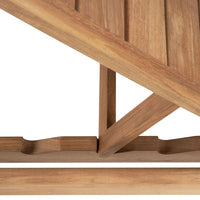 Natural wood tones with a smooth finish, featuring a slatted, angular design. Perfect for modern outdoor spaces.