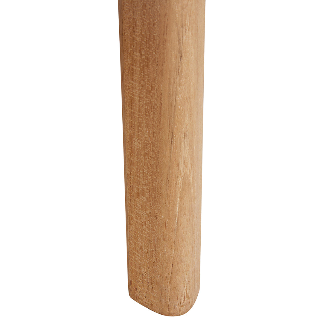 Light brown wooden leg with smooth texture and subtle natural grains. Ideal for various furniture styles.