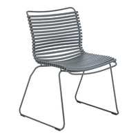 Gray striped chair with sleek lines and a modern design, perfect for contemporary spaces.