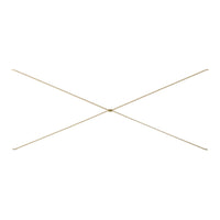 "Golden metal cross design with sleek lines, perfect for modern decor accents."