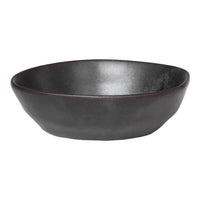 Handcrafted black ceramic bowl with a smooth, matte finish and a minimalist design. Perfect for modern dining.
