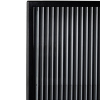Black frame with vertical striped pattern in varying shades, creating a modern and sleek appearance.