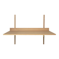 Light wood wall shelf with a minimalist design, featuring smooth surfaces and natural grain patterns.
