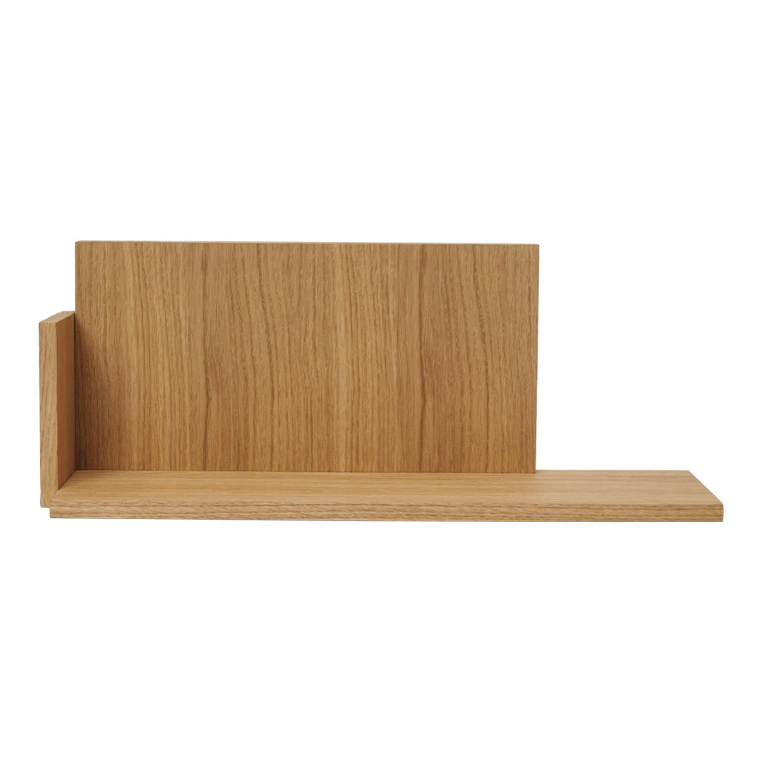 Natural wood grain shelf with a warm, light brown finish and a minimalist design. Perfect for modern decor.