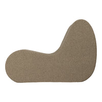 Organic-shaped foam cushion in a muted taupe color with a smooth texture, perfect for modern decor.