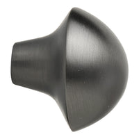 Sleek, brushed black metal cabinet knob with a smooth, rounded shape and minimalistic design.