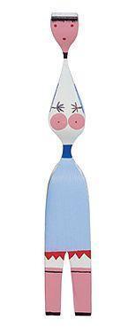 Whimsical figurine in pink, blue, and white with playful patterns. Unique design adds color to any decor.