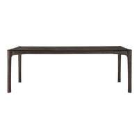 Elegant dark wood dining table with a sleek, minimalist design and smooth matte finish. Ideal for modern interiors.