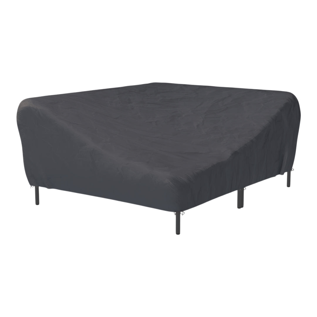 Black mattress cover with a smooth texture, designed to protect and enhance bedroom decor. 