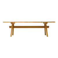 Natural wood table with a smooth, light honey finish and clean, minimalistic lines. Perfect for modern decor.