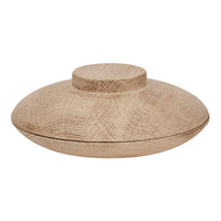 Light brown wooden bowl with subtle grain texture and smooth, rounded shape. Ideal for rustic decor or storage.