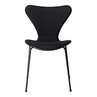 Black chair with a smooth, minimalist design and subtle curves. Elegant and modern style for any space.