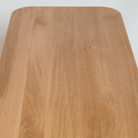 Natural wood tabletop with a smooth, light brown finish and subtle grain patterns. Perfect for modern decor.