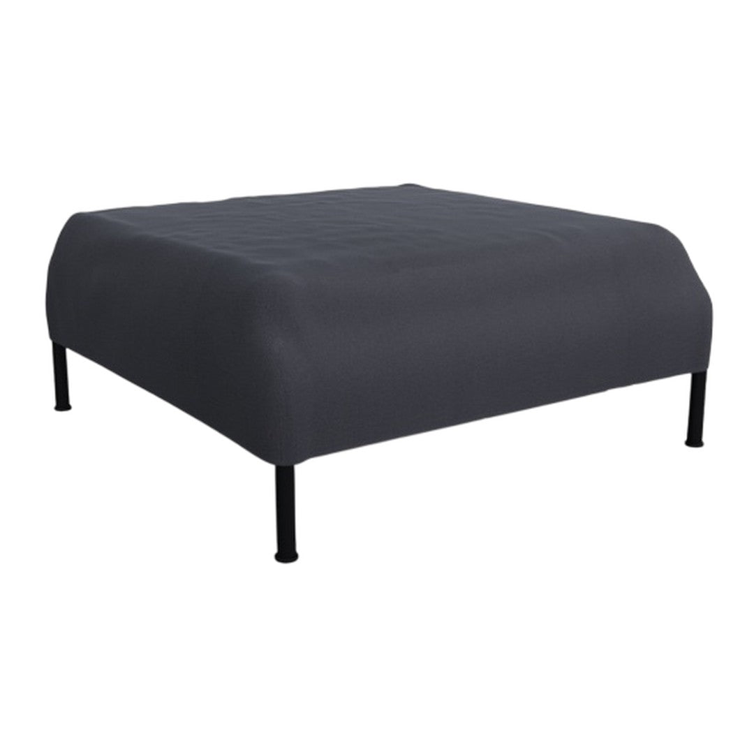 Solid charcoal gray bed frame with a smooth, understated design and black metal legs. Ideal for modern bedrooms.
