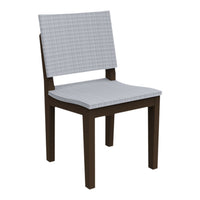 Gray plaid upholstery with dark brown wooden legs, stylish and modern dining chair for any decor.