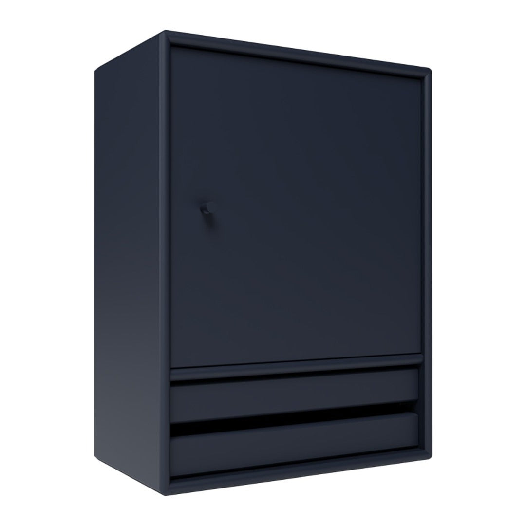 Stylish navy blue cabinet with a smooth, matte finish and minimalistic design. Perfect for modern decor.