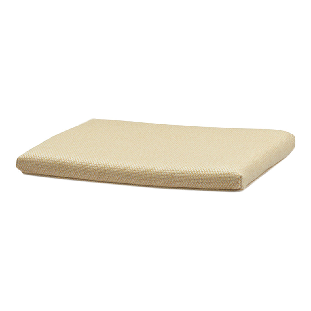 Beige cushion with a smooth, textured surface, perfect for adding comfort and style to any space.