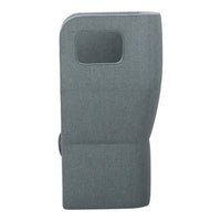 Gray fabric cover with a textured, modern pattern and a rectangular cutout. Perfect for contemporary decor.