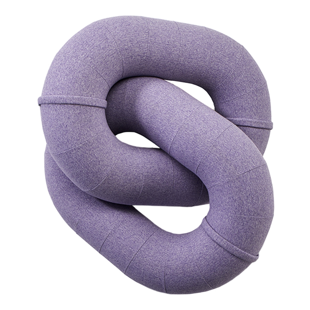 Twisted knot design in soft lavender color, featuring a textured pattern for added visual interest.