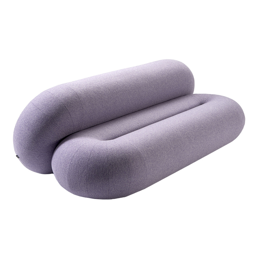 Soft lavender double bolster pillow with a smooth, rounded design and subtle texture. Perfect for modern decor.